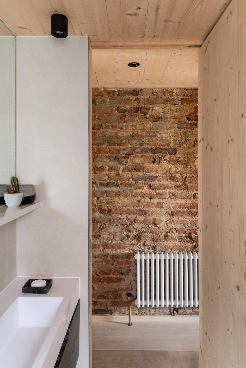 Exposed brick wall