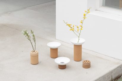 Terracotta and porcelain flower pots