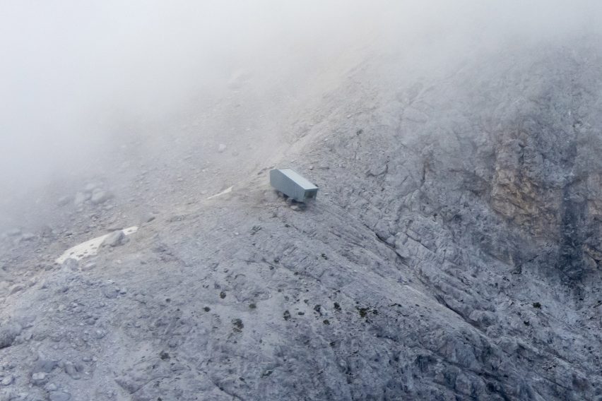 Bivouac Fanton is a hikers cabin in Italy that was designed by Demogo