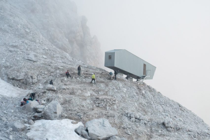 Bivouac Fanton is a hikers cabin in Italy that was designed by Demogo