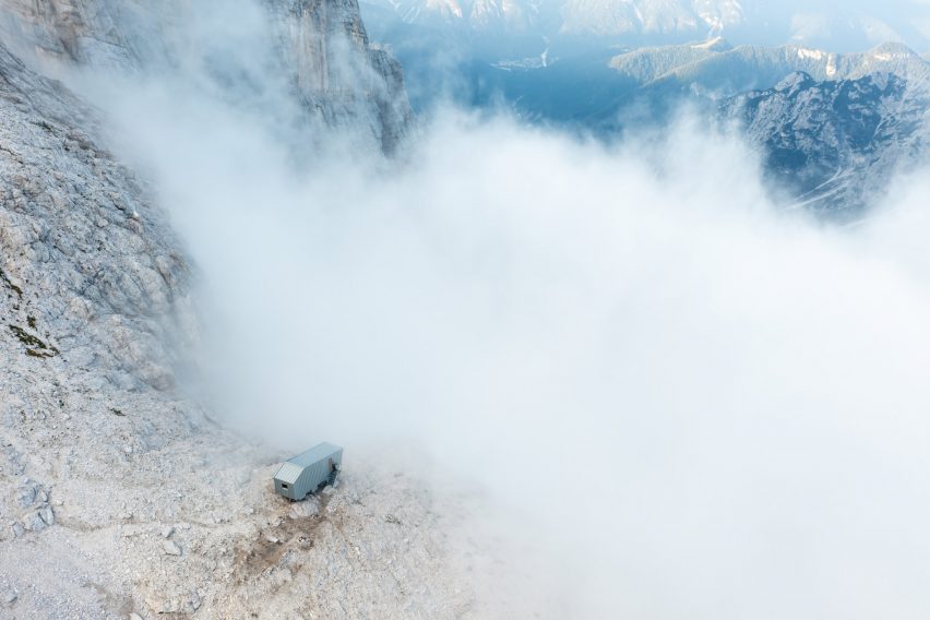 Bivouac Fanton is a hikers cabin in Italy that was designed by Demogo