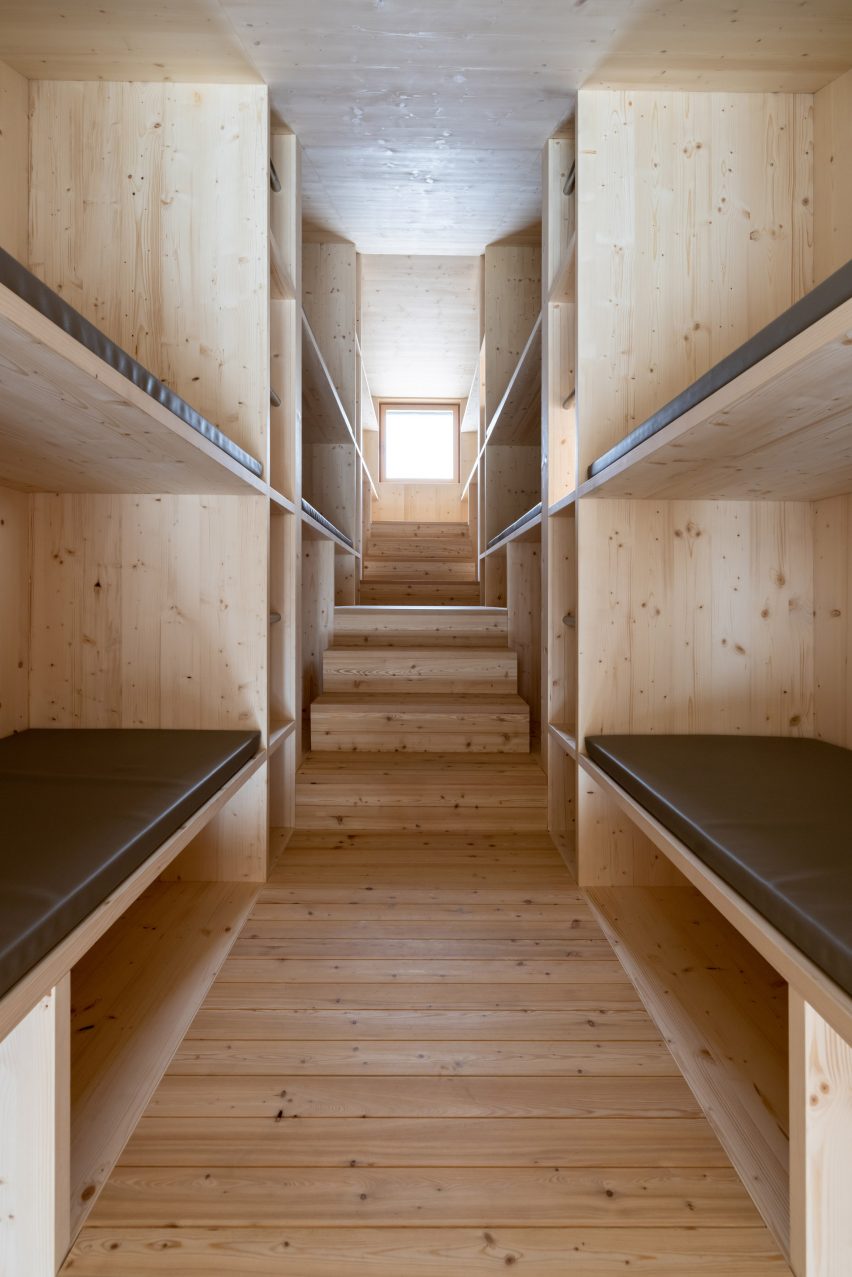 Bivouac Fanton is a hikers cabin in Italy that was designed by Demogo