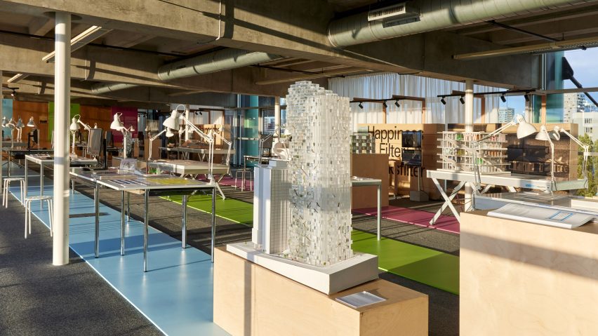 Architectural model in MVRDVHNI: The Living Archive of a Studio exhibition by Rotterdam's Het Nieuwe Instituut from Dezeen Events Guide December