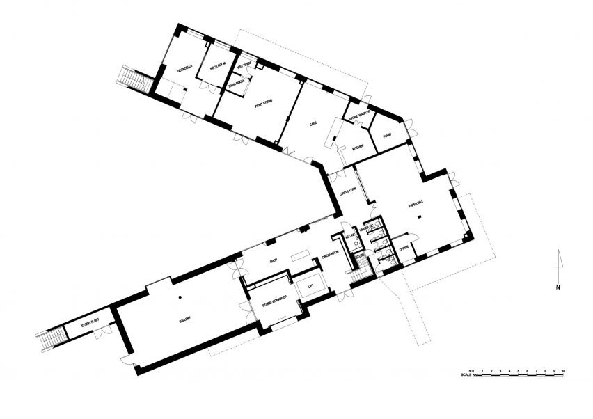 Ground floor plan, East Quay arts centre in Watchet