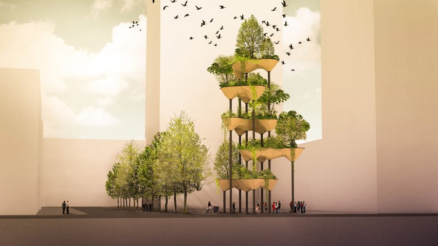Rendering of Semiramis hanging garden structure by ETH Zurich researchers