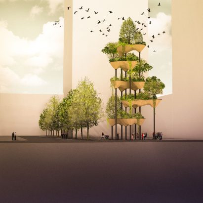 Rendering of Semiramis hanging garden structure by ETH Zurich researchers