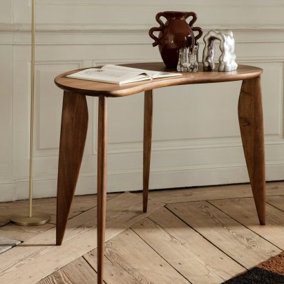 A photograph of the walnut Feve Desk