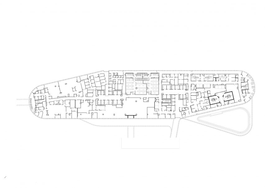 Third floor plan of the Pavilion at the University of Pennsylvania