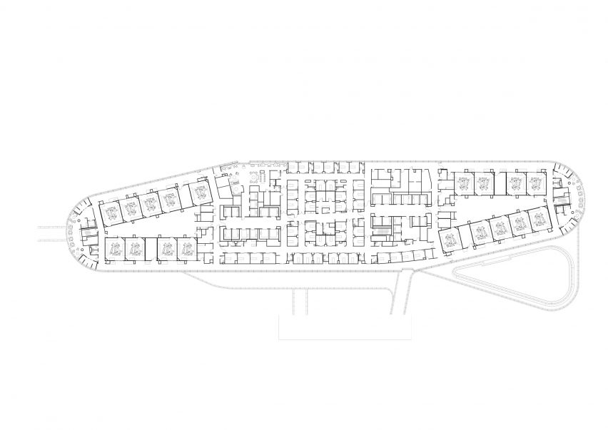 Fourth floor plan of the Pavilion at the University of Pennsylvania