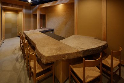 Interior view of the restaurant at Hishiya restaurant and guesthouse