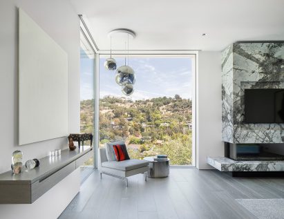 Floating credenza in main bedroom