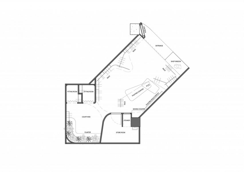 Floor plan of Ginlee Studio store