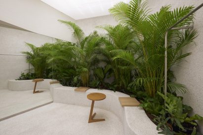 Interior image of the indoor garden at Ginlee Studio store