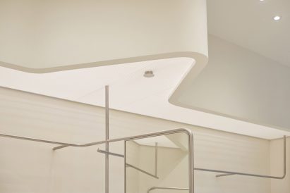 Detail image of the dropped ceiling at Ginlee Studio store