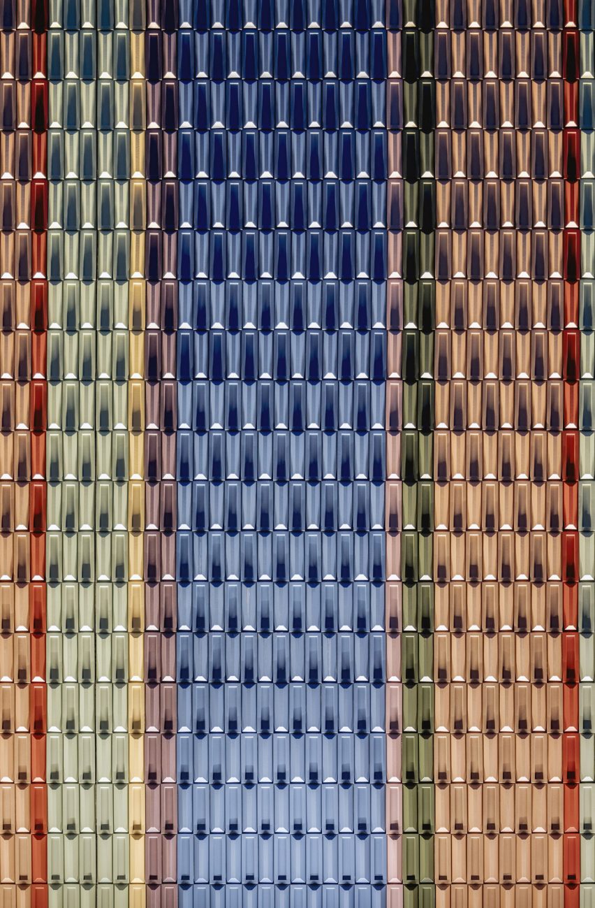 Grupo Arca showroom in Miami features stripy tiled facade