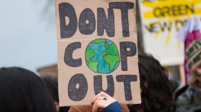 Protester at Cop26 in Glasgow