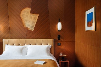 Walnut wall panelling