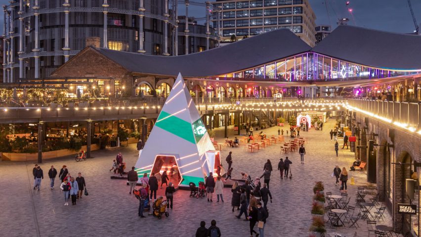This is Loop installs kaleidoscopic Christmas tree at London’s Coal Drops Yard