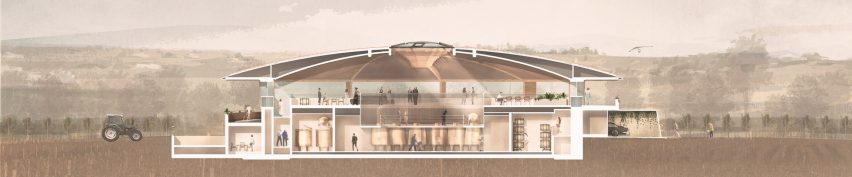 Section of Le Dôme winery by Foster + Partners