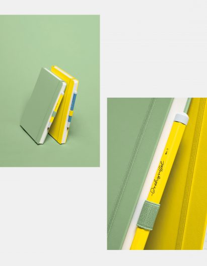 Leuchtturm1917 Drehgriffel pen pictured within a notebook