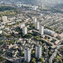 Aerial view of London housing