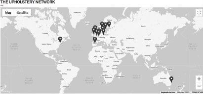 Map of Face Lift upholstery network by Massproductions
