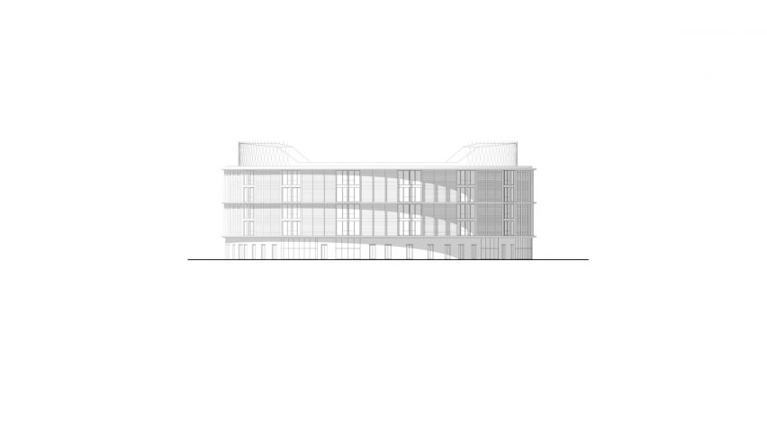 Elevation drawing of Waldkliniken Eisenberg