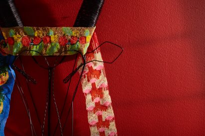 Red beadwork Chris Schwagga, Sheikha and Afra Bin Dhaher