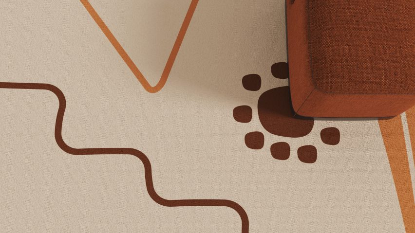 Close up of Talk Carpet's warm-coloured Moche Artisan Carpet
