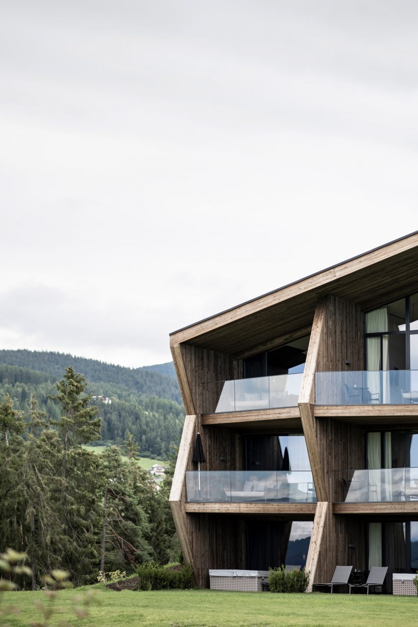Aeon Hotel is a timber-clad hotel in Italy that was designed by NOA