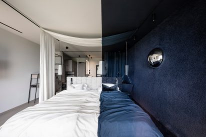 Interior view of a bedroom suite at Aeon Hotel