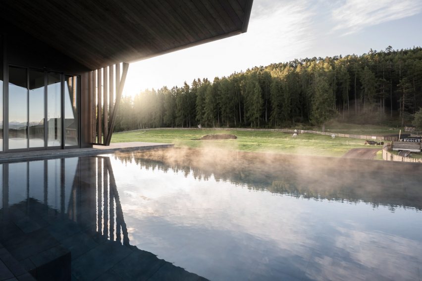 Aeon Hotel is a timber-clad hotel in Italy that was designed by NOA