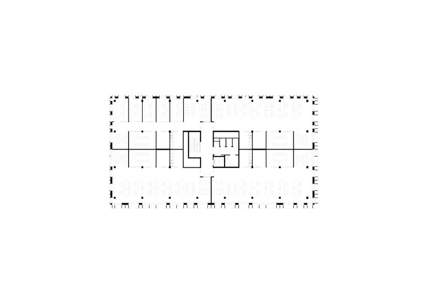 Ground floor plan, Nodi wooden office building by White Arkitekter