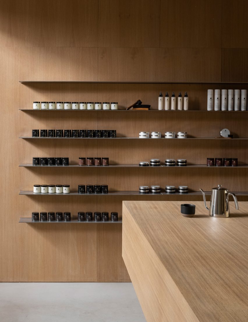 Minimalist interior of Notabene shoe shop in Copenhagen, by Norm Architects