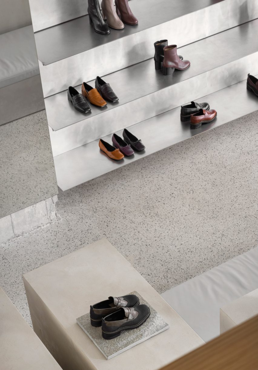 Minimalist interior of Notabene shoe shop in Copenhagen, by Norm Architects