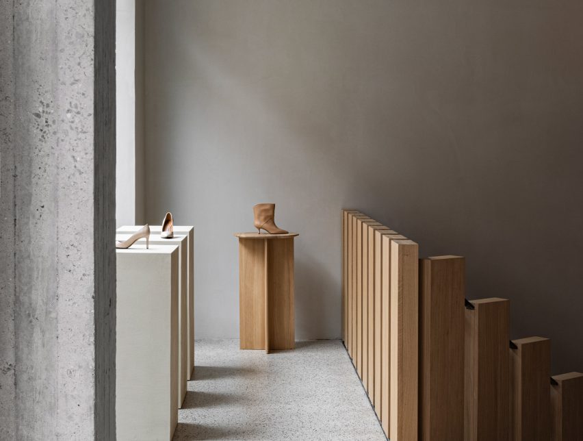 Minimalist interior of Notabene shoe shop in Copenhagen, by Norm Architects