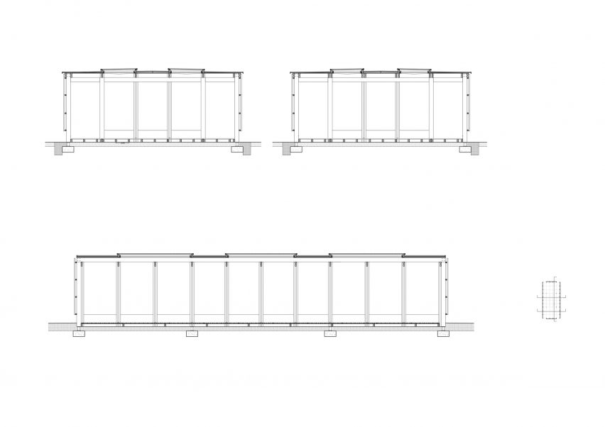 Section drawing of Rainbow Pavilion by O'DonnellBrown and Kate V Robertson