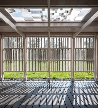 View of the Rainbow Pavilion from the interior