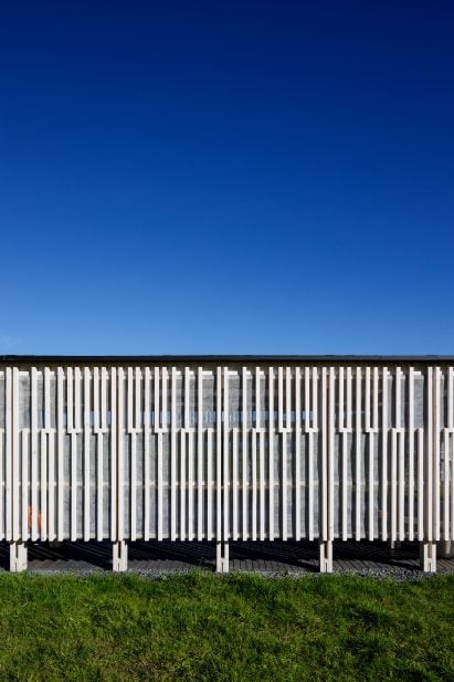 Image of the white-painted exterior of the Rainbow Pavilion