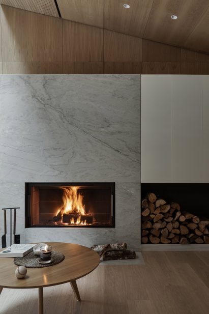 Living room fireplace