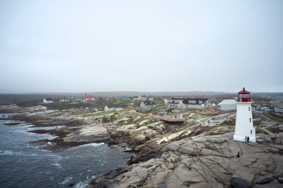 Looking back at Peggy's Cove village