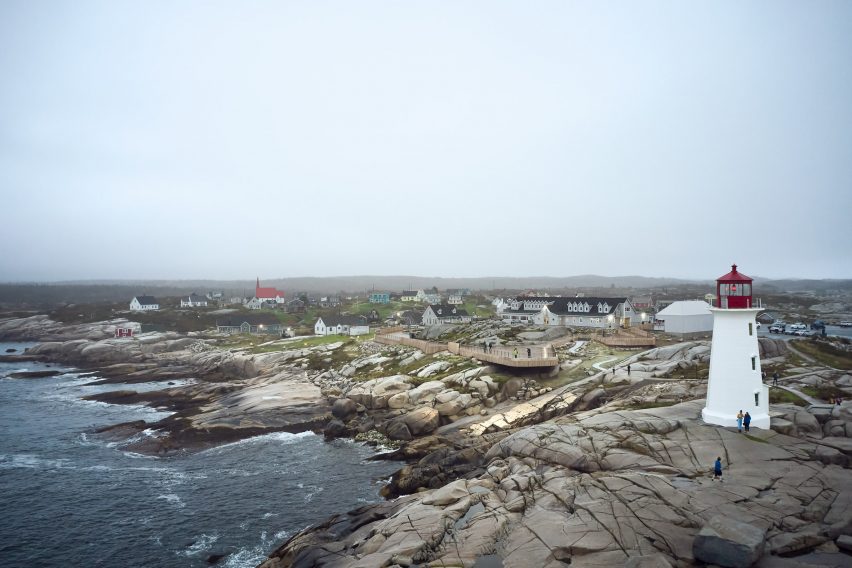 Looking back at Peggy's Cove village
