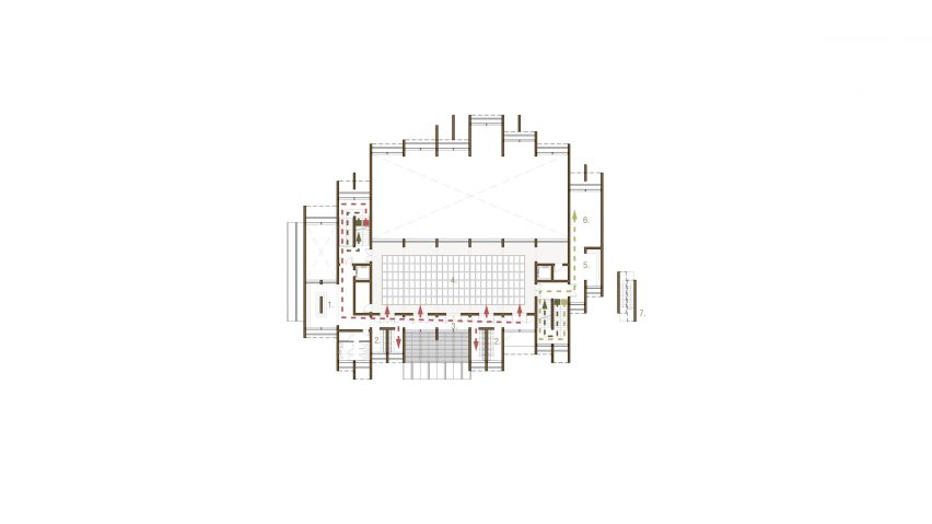 First floor plan of New Preston Mosque