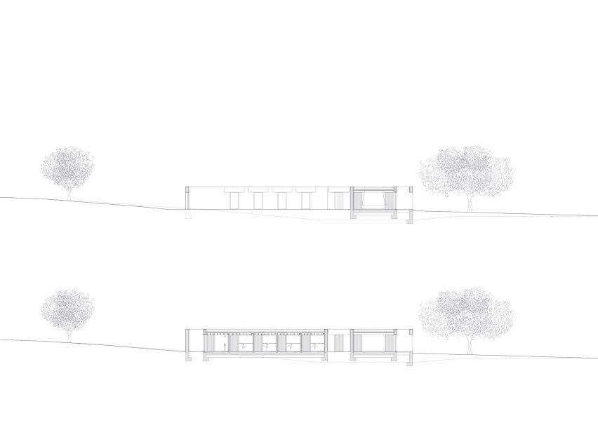 Section drawing of Casa da Volta by Promontorio