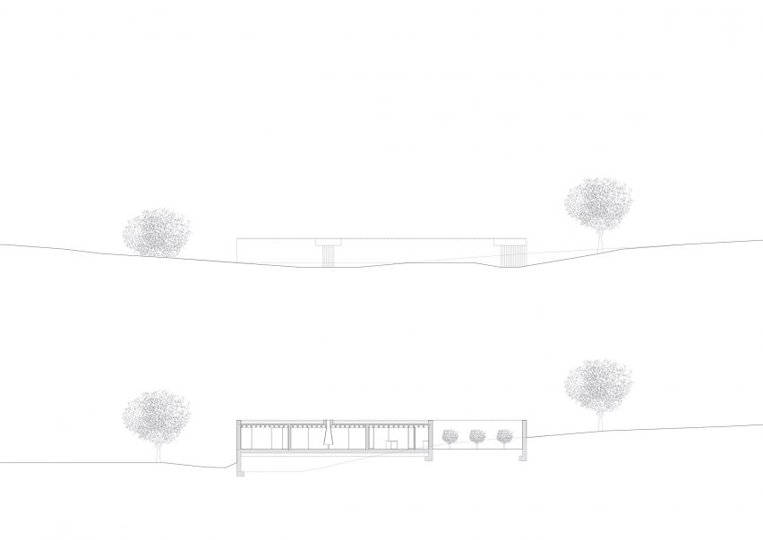 Section drawing of Casa da Volta by Promontorio