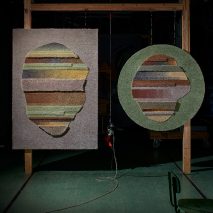Two of the Lutetia and Juno rugs were hung on a wooden frame
