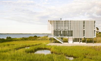Gently sloping roof