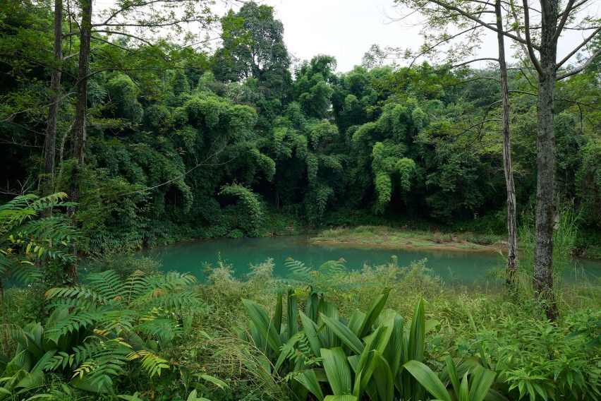 Creek surrounding the Shan-Shui distillery by Neri & Hu