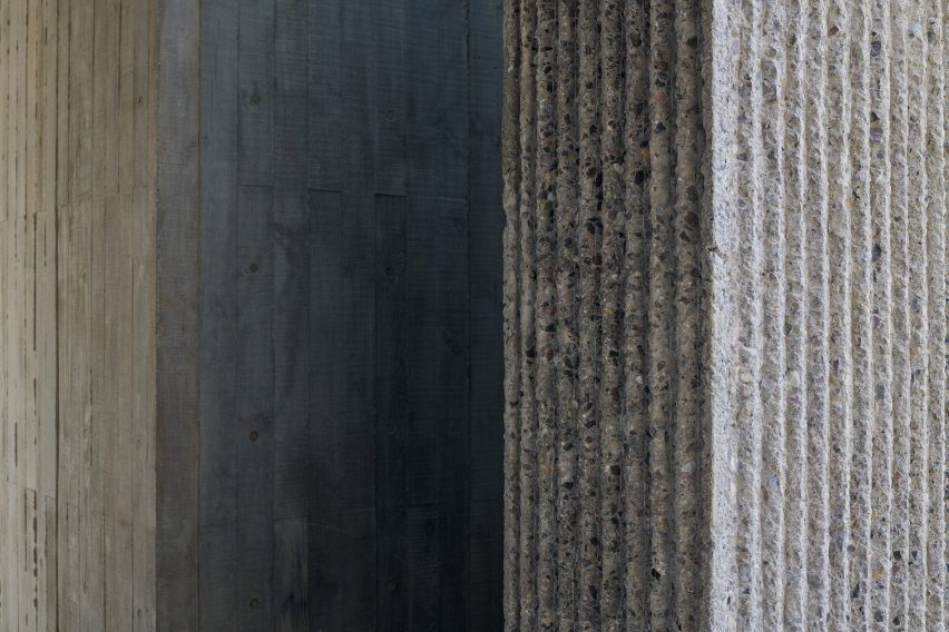 Textured concrete walls