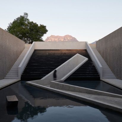 Outside the Shan-Shui distillery by Neri & Hu